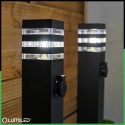 Lampa Zewnętrzna Stojąca 60cm E27 + Gniazdo 230V Słupek Czarny Taxus 2 IP44