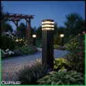 Lampa Zewnętrzna Stojąca 60cm E27 + Gniazdo 230V Słupek Czarny Taxus 2 IP44