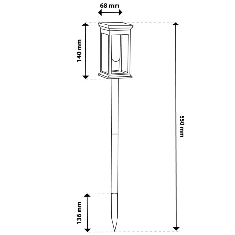 Lampka Solarna LED do Ogrodu Wbijana Mocna Słupek IP44 Ozdobna Czarna 3000K