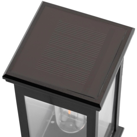 Lampka Solarna LED do Ogrodu Wbijana Mocna Słupek IP44 Ozdobna Czarna 3000K