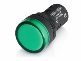 Lampka kontrolna LED zielona 48V AC/DC, d=22mm
