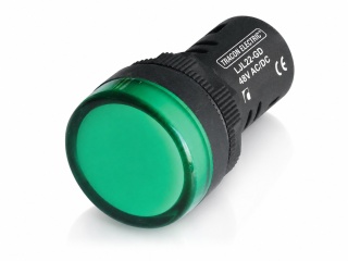 Lampka kontrolna LED zielona 48V AC/DC, d=22mm