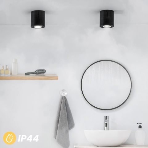 Oprawa Natynkowa HALOGENOWA Hermetyczna IP44 EGIO GU10 Okrągła Czarna 83mm