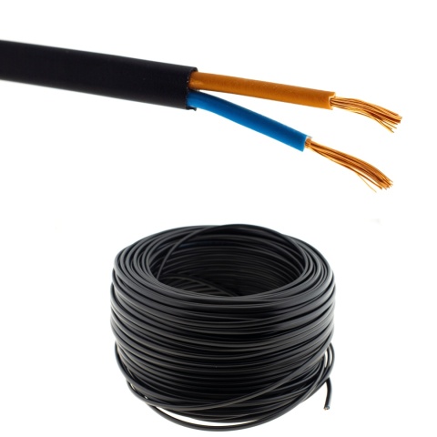Przewód płaski Kabel 2x1 H03VVH2F OMYp 300V 2x1 czarny linka 25m