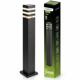 Słupek Ogrodowy 80cm Lampa Zewnętrzna E27 Czarna Nowoczesna Taxus 2 Lumiled