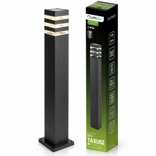 Słupek Ogrodowy 80cm Lampa Zewnętrzna E27 Czarna Nowoczesna Taxus 2 Lumiled