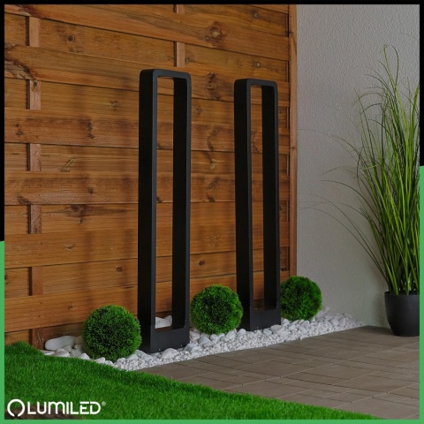 Słupek Ogrodowy LED 10W Lampa Zewnętrzna 80cm Czarna Nowoczesna Erica 4000K