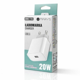 Szybka Ładowarka Sieciowa USB-A 20W Fast Charge Biała Mary's Wydajna Mocna