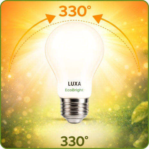 ŻARÓWKA LED E27 FILAMENT KLASA B A 60 12W 2452LM = 150W 3000K LUXA EcoBright+