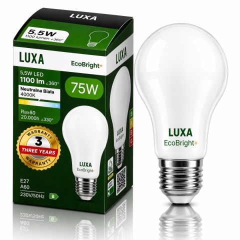 Długa żywotność i wysoka jasność 1100lm – niezawodna żarówka Luxa EcoBright.