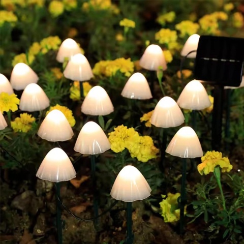ZESTAW 2x Lampa Solarna Ogrodowa LED Grzyby Wbijane Słupek Ciepła IP65 Cari