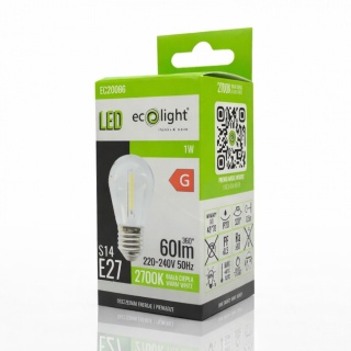 Żarówka Filament 1W do Girland 230V E27 2700K Ciepłe 60lm Taras Ogród Altan