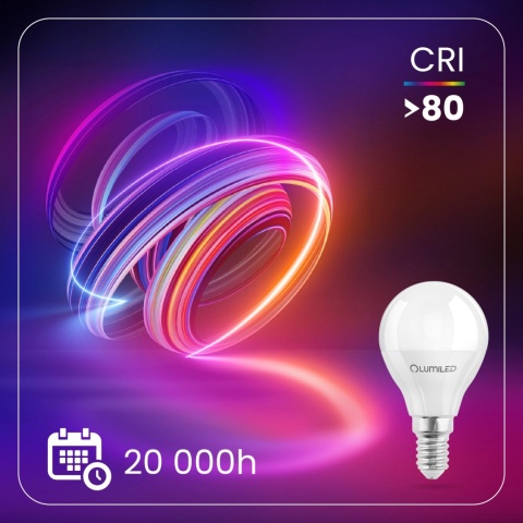 Żarówka LED E14 Kulka P45 8W = 60W 880lm 3000K Ciepła 180° LUMILED