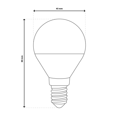 Żarówka LED E14 Kulka P45 8W = 60W 880lm 3000K Ciepła 180° LUMILED