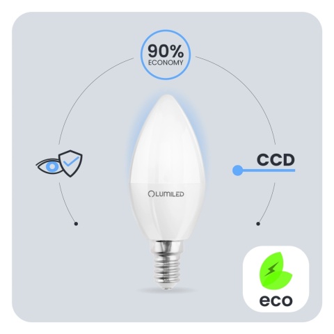 Żarówka LED E14 świeca świeczka 10W = 75W ciepła 3000K 1100lm LUMILED