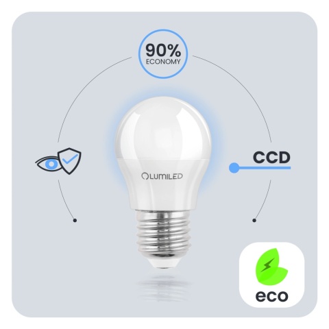 Żarówka LED E27 A60 10W = 75W 1100lm 6500K Zimna 260° LUMILED