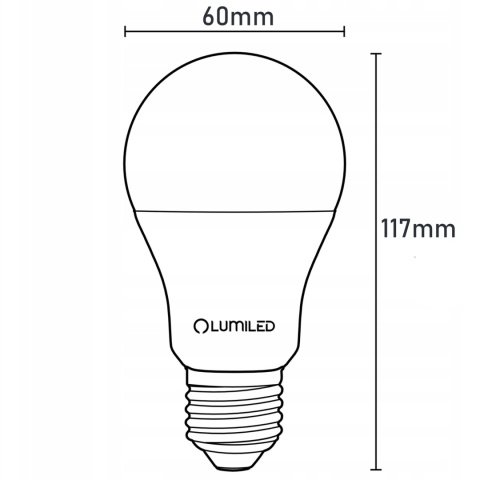 Żarówka LED E27 A60 13W = 100W 1521lm 6500K Zimna 260° LUMILED