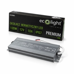 Zasilacz hermetyczny do taśmy LED PREMIUM 120W 12V IP67 Ecolight