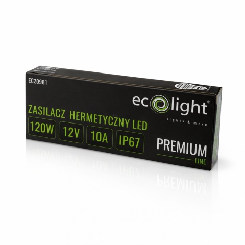 Zasilacz hermetyczny do taśmy LED PREMIUM 120W 12V IP67 Ecolight