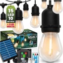 Girlanda Solarna Ogrodowa 10,4m 15x LED Żarówki Pilot Ciepła Sollis2 IP65