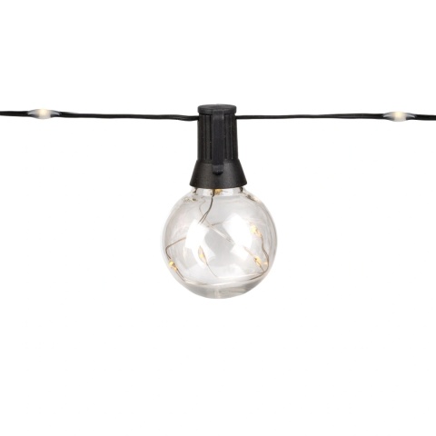 Girlanda Solarna Ogrodowa 10,55m 20x LED Żarówki Pilot Ciepła Barwa IP44