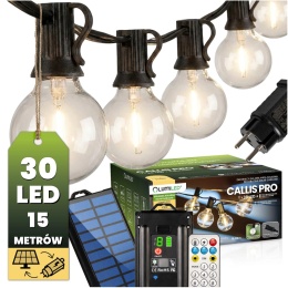 Girlanda Solarna Ogrodowa 15m 30x LED Taras Kulki Pilot 2700K Callis Pro