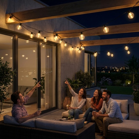 Girlanda Solarna Ogrodowa 16,7m 50 LED Kulki Pilot Timer Gladi Lumiled IP44