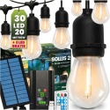 Girlanda Solarna Ogrodowa 20m 30x LED Żarówki Pilot Ciepła Sollis2 IP65
