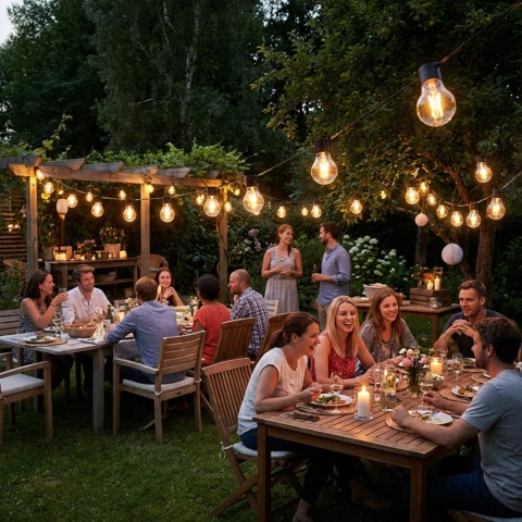 Girlanda Solarna Ogrodowa 7,7m 20 LED Żarówki Retro Ciepła Barwa Zewnętrzna