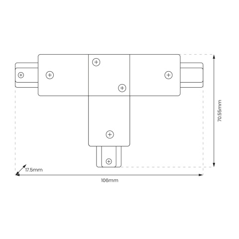 Łącznik T Track Czarny 1-Obwodowy v2.0
