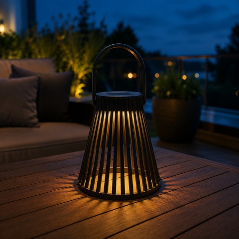 Lampa Solarna Cono Ogrodowa Stożek Nowoczesna na Taras Balkon IP44 3000K