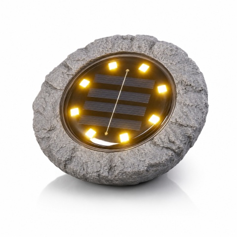 Lampa solarna Rock w kształcie kamienia z ciepłym światłem LED 3000K