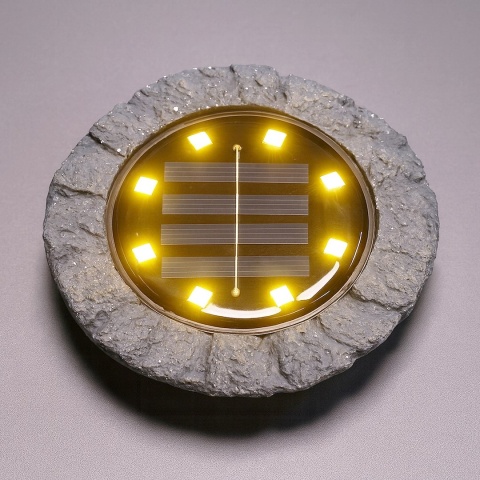 Lampa solarna Rock z ośmioma świecącymi diodami LED – widok produktu