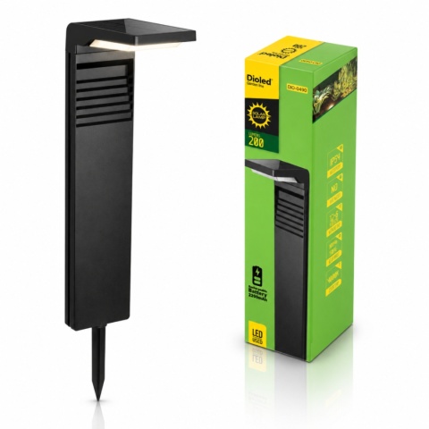 Lampa Solarna Ogrodowa LED Wbijana Ozdobna Słupek 4000K Neutralna DIO-0490