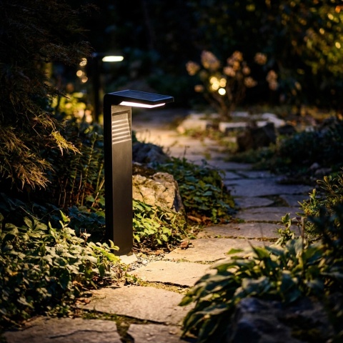 Lampa Solarna Ogrodowa LED Wbijana Ozdobna Słupek 4000K Neutralna DIO-0490
