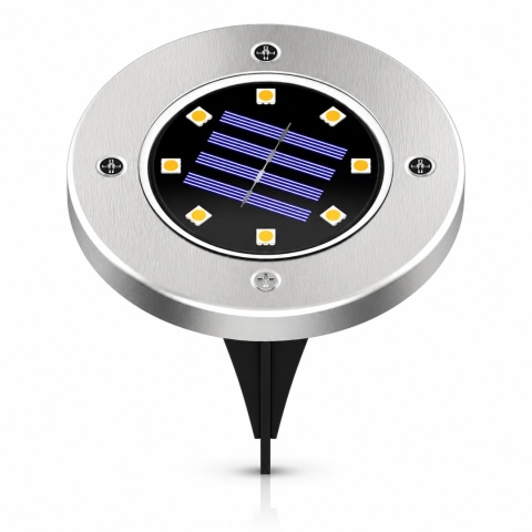 Lampa Solarna Tarasowa Deck Najazdowa na Podjazd Płaska 3000K Ciepła IP44