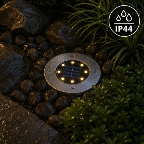 Lampa Solarna Tarasowa Deck Najazdowa na Podjazd Płaska 3000K Ciepła IP44
