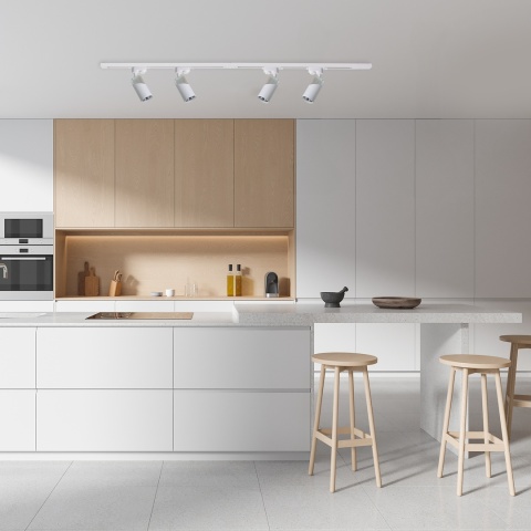 Lampa Szynowa NEO 1xGU10 Biało-Chromowana do Szynoprzewodu 1-Obwodowego v2.0