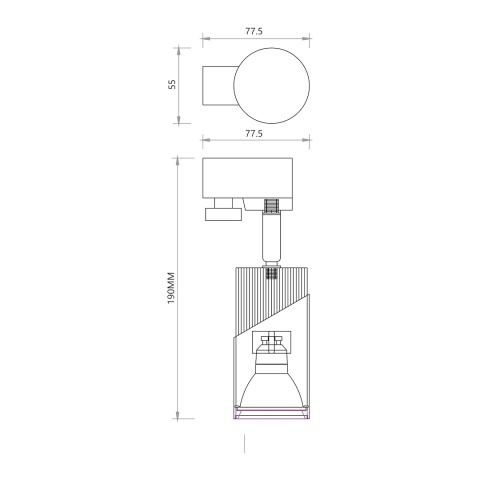 Lampa Szynowa NEO 1xGU10 Biało-Chromowana do Szynoprzewodu 1-Obwodowego v2.0