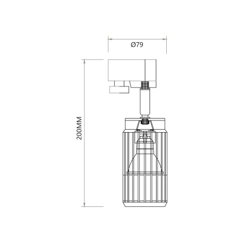 Lampa Szynowa VERTICAL 1xGU10 Czarna do Szynoprzewodu 1-Obwodowego v2.0
