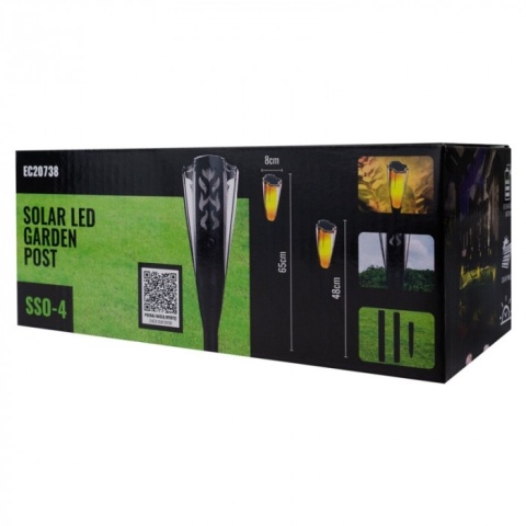 Lampa solarna LED wbijana Pochodnia Ciepła 1600K Czujnik Zmierzchu IP65