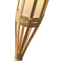 Latarnia Solarna Bamboo Plecionka Rattan Ogród Balkon Ciepły Płomień IP44