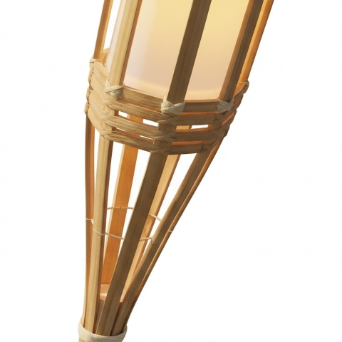 Latarnia Solarna Bamboo Plecionka Rattan Ogród Balkon Ciepły Płomień IP44