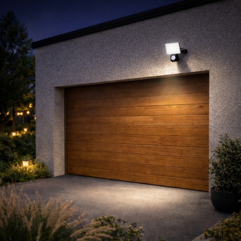 Naświetlacz LED 10W 950lm 5000K Czujnik Ruchu Zewnętrzny IP44 Garaż Ogród