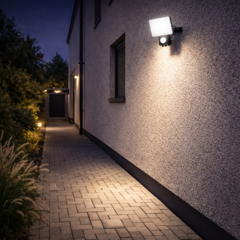Naświetlacz LED 10W 950lm 5000K Czujnik Ruchu Zewnętrzny IP44 Garaż Ogród