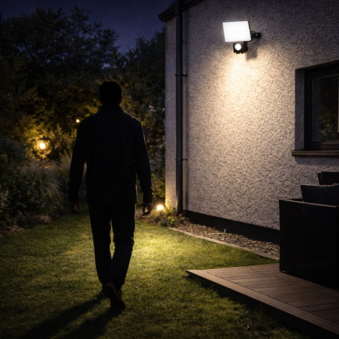 Naświetlacz LED 10W 950lm 5000K Czujnik Ruchu Zewnętrzny IP44 Garaż Ogród