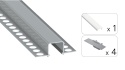 Profil do LED p/t aluminiowy anodowany MOSSO srebrny, klosz mleczny PC 2,02 m