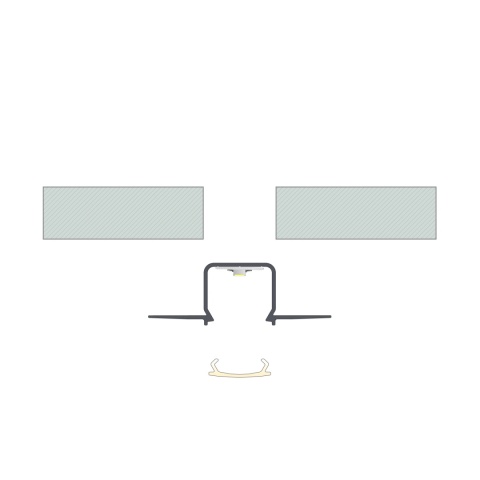 Profil do LED p/t aluminiowy anodowany MOSSO srebrny, klosz mleczny PC 2,02 m