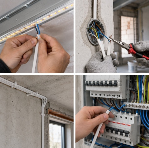 Przewód elektryczny Płaski H03VVH2F OMYp 300V 2x0,75 płaski biały linka 1m