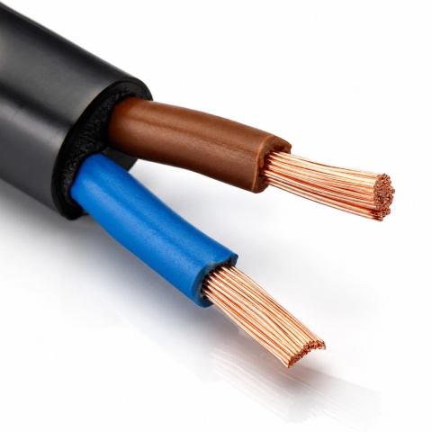 Przewód okrągły elektryczny H03VVF OMY 300V 2x0,75 czarny linka 25m